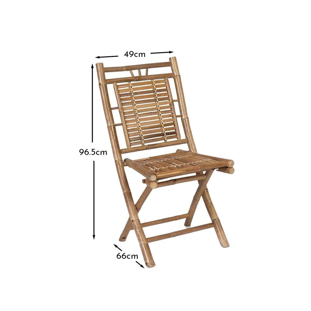 Lila Bamboo Garden Folding Chairs - Set of 2