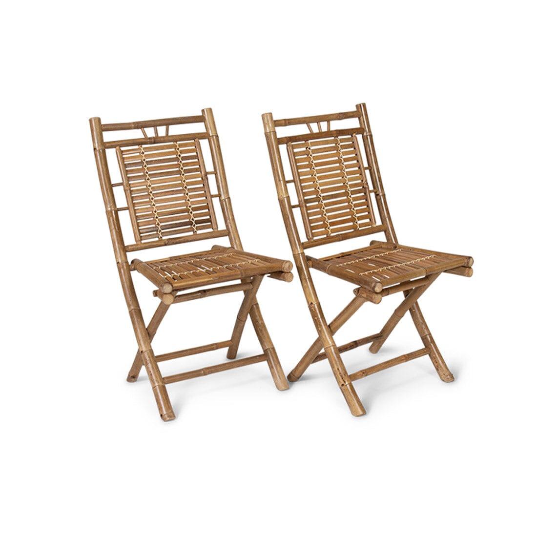 Lila Bamboo Garden Folding Chairs - Set of 2