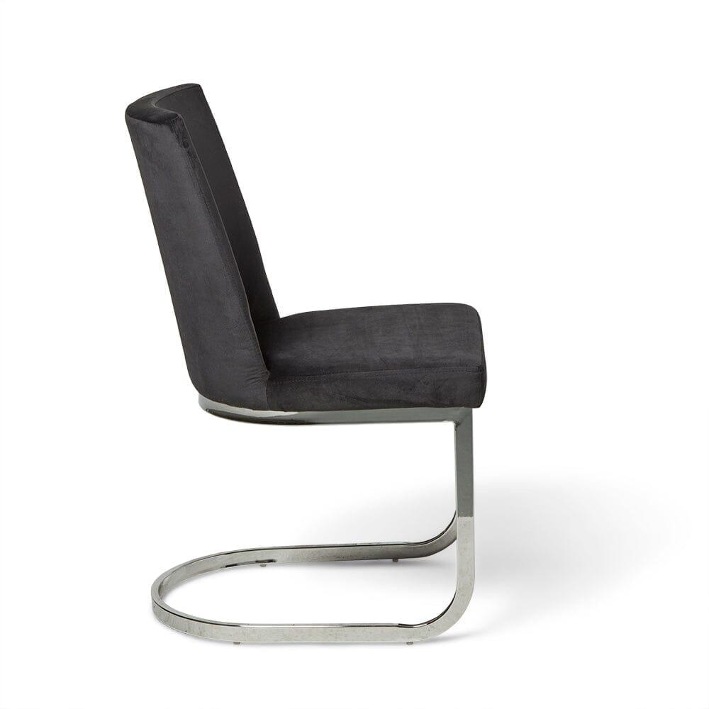 OUTLET - Lola dining chair - black with chrome legs
