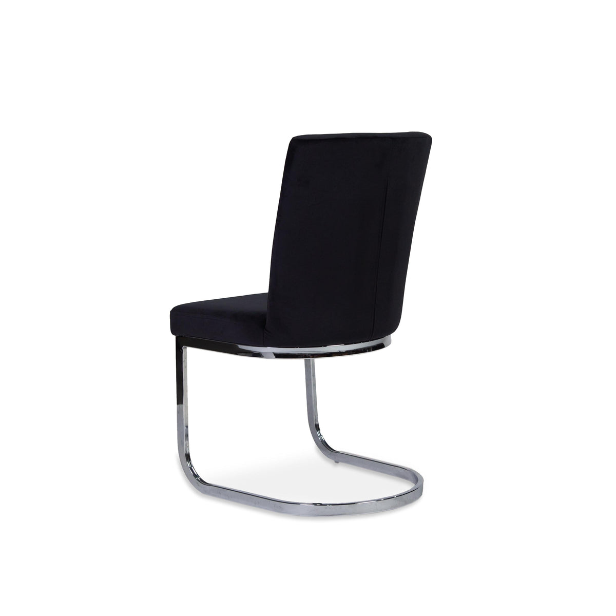 Lola Black Dining Chairs - Set of 2 - Chrome Legs