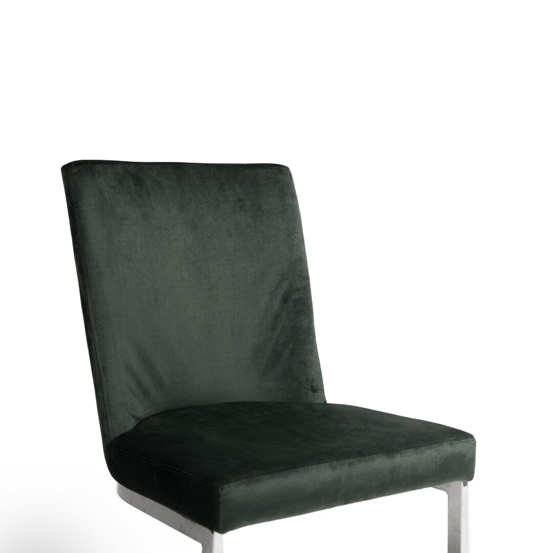 Lola Green Dining Chairs - Set of 2 - Chrome Legs