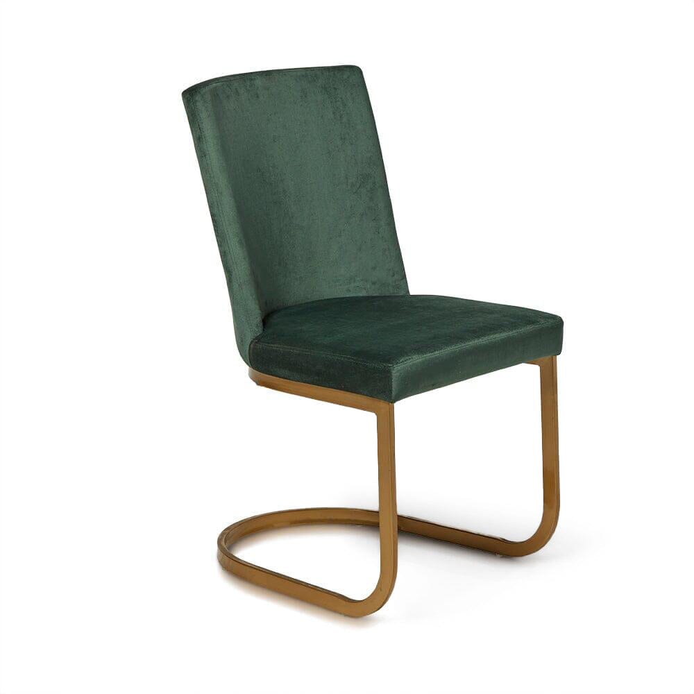OUTLET - Lola Green Dining Chairs - Set of 2 - Gold Legs