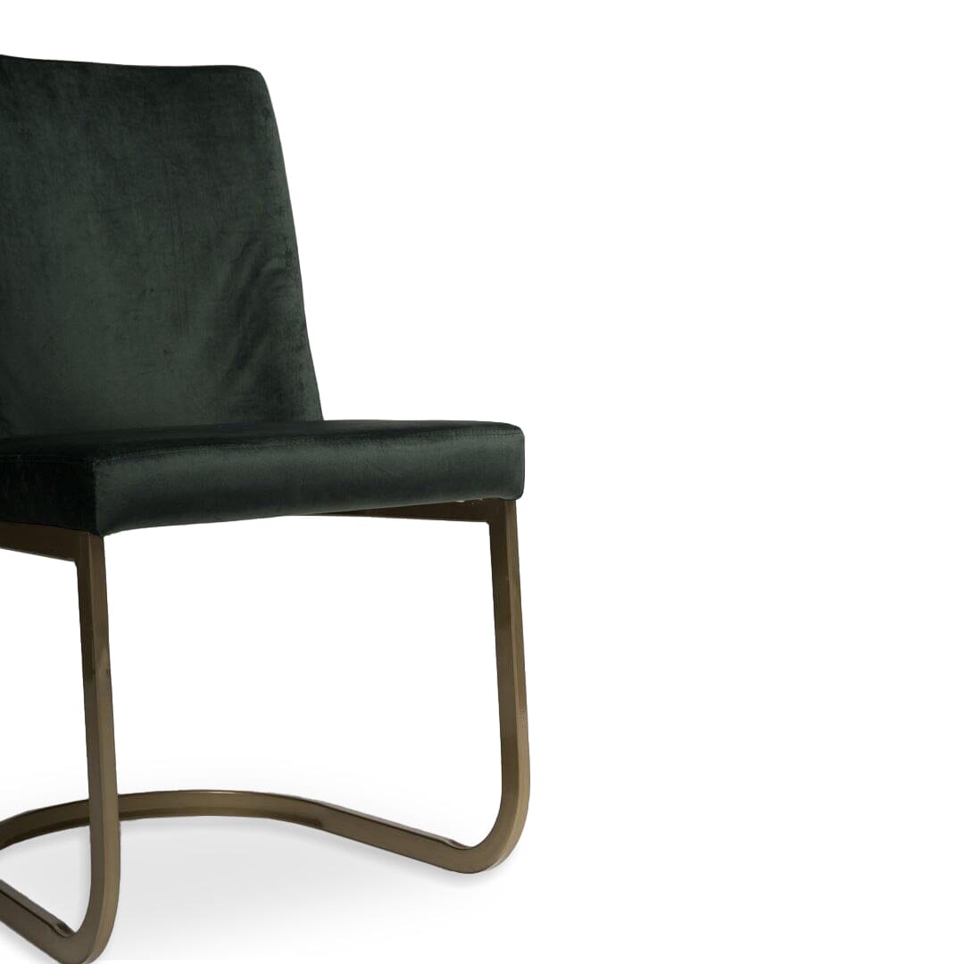 OUTLET - Lola Green Dining Chairs - Set of 2 - Gold Legs