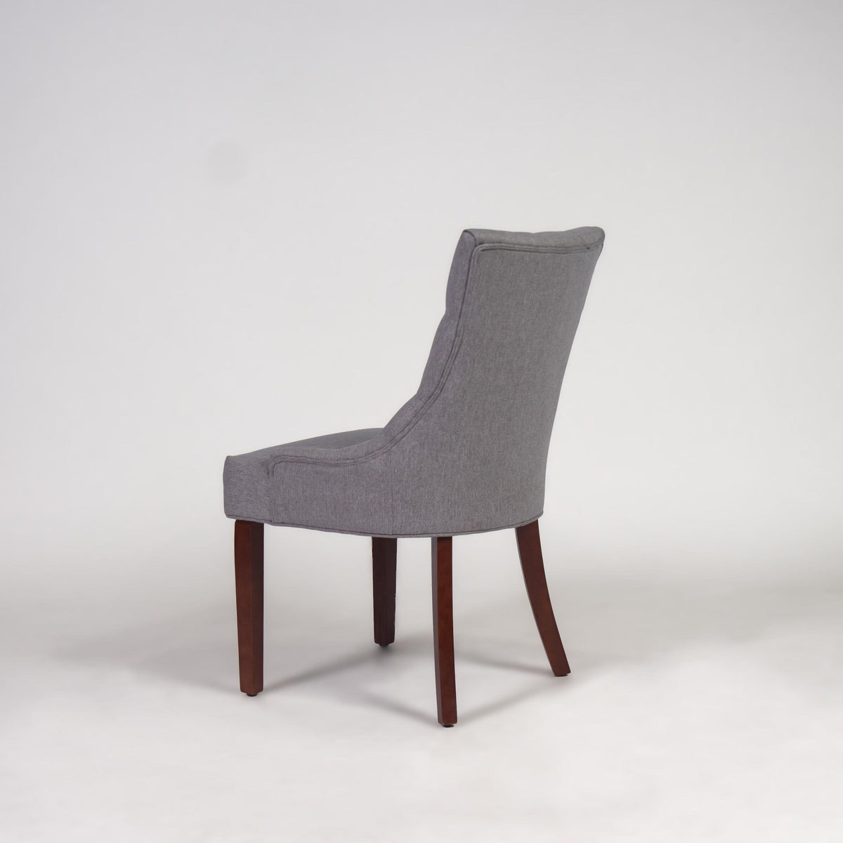 OUTLET - Louis Grey Dining Chairs - Set of 2 - Dark Wood Legs