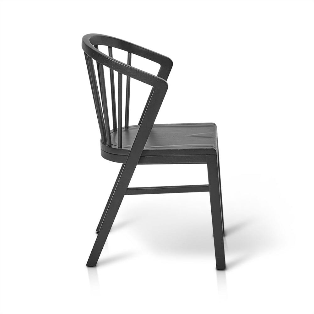 Mabel Black Wooden Spindle Dining Chairs - Set of 2