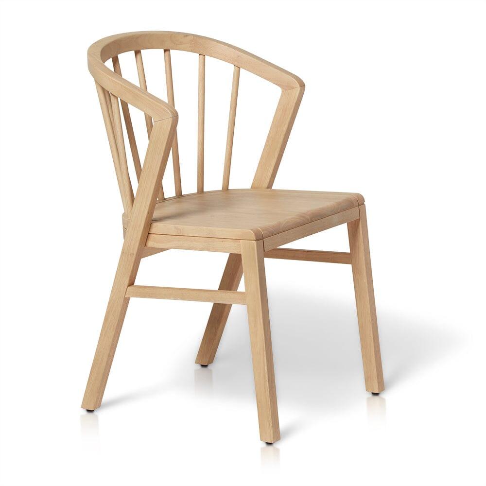 Mabel Pale Oak Wooden Spindle Dining Chairs - Set of 2