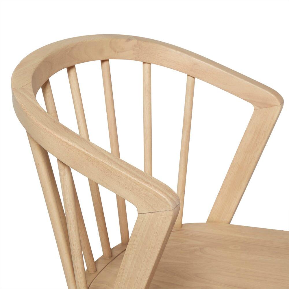 Mabel Pale Oak Wooden Spindle Dining Chairs - Set of 2