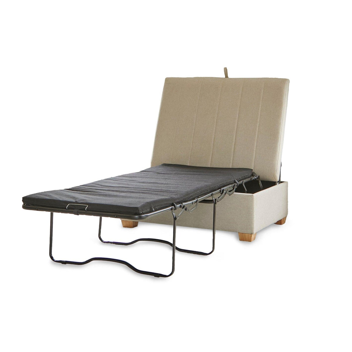 Madeleine Ottoman Bed in a Box - Sand with Pale Oak Legs