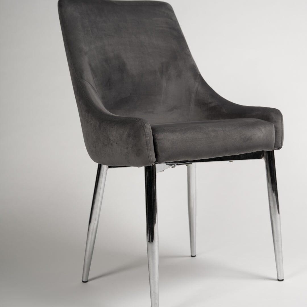Outlet - Maeve Dining Chairs - Set of 2 - Grey & Chrome