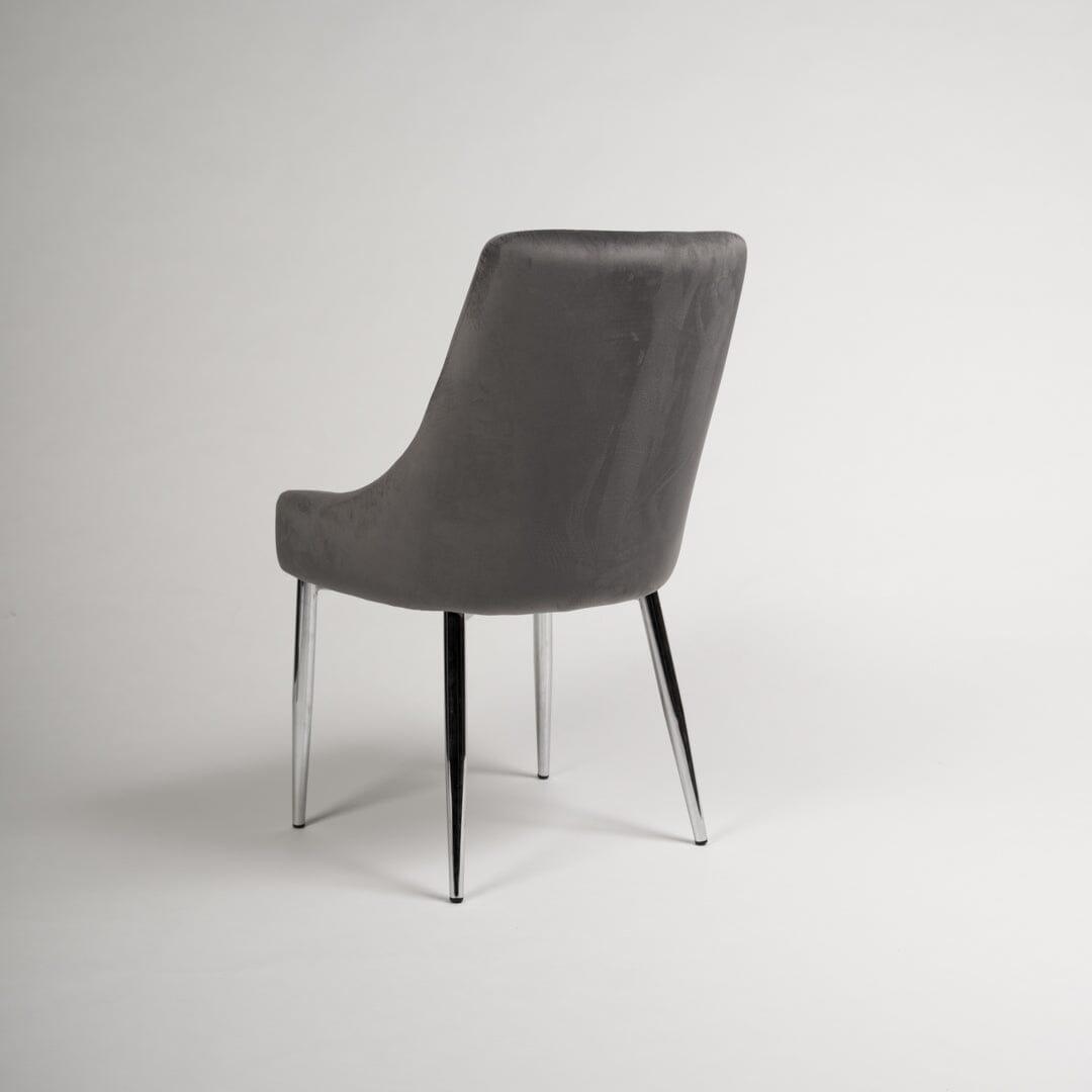 Outlet - Maeve Dining Chairs - Set of 2 - Grey & Chrome