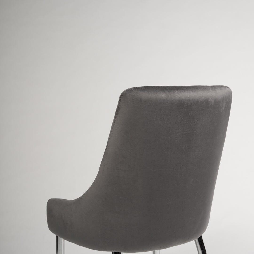 Outlet - Maeve Dining Chairs - Set of 2 - Grey & Chrome