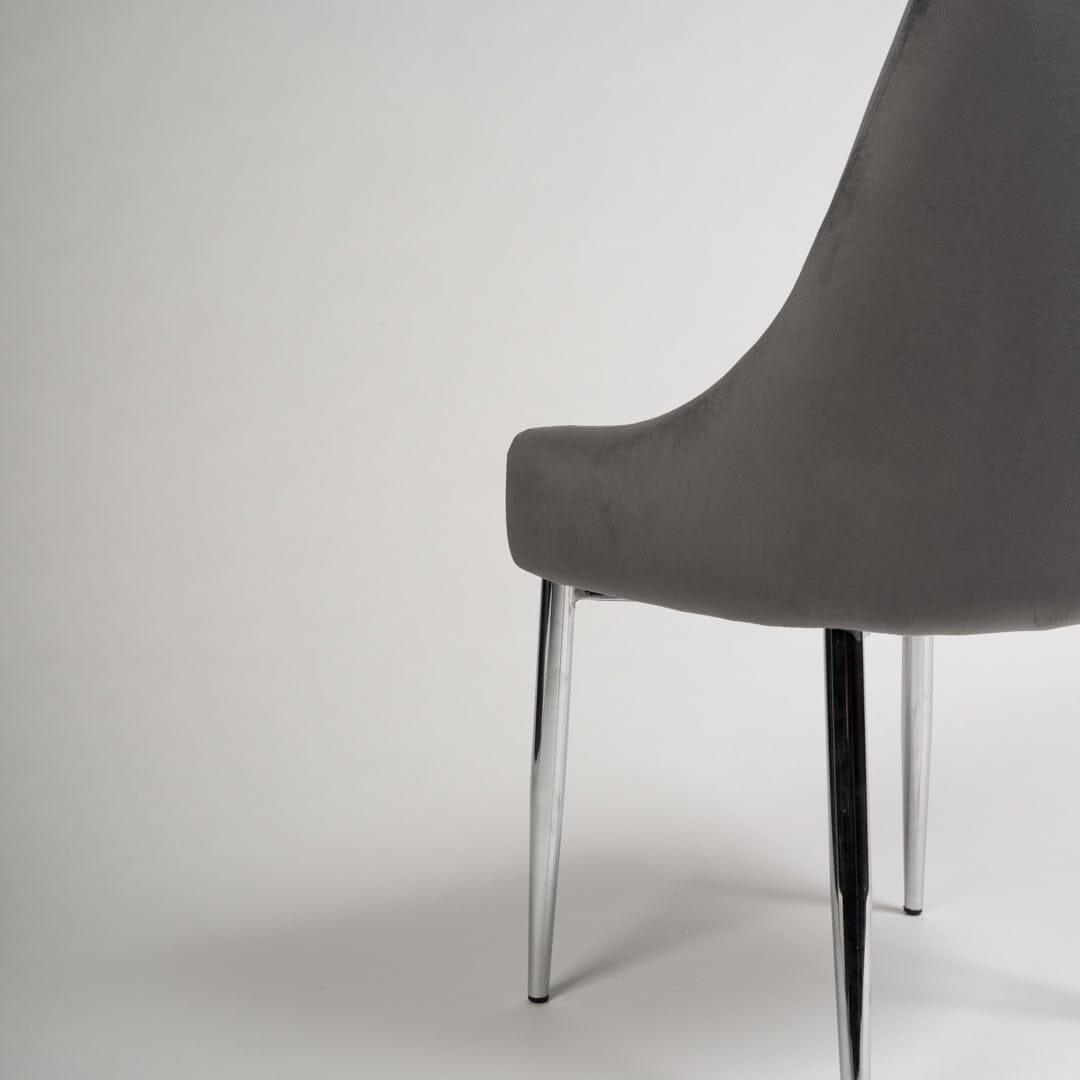 Outlet - Maeve Dining Chairs - Set of 2 - Grey & Chrome