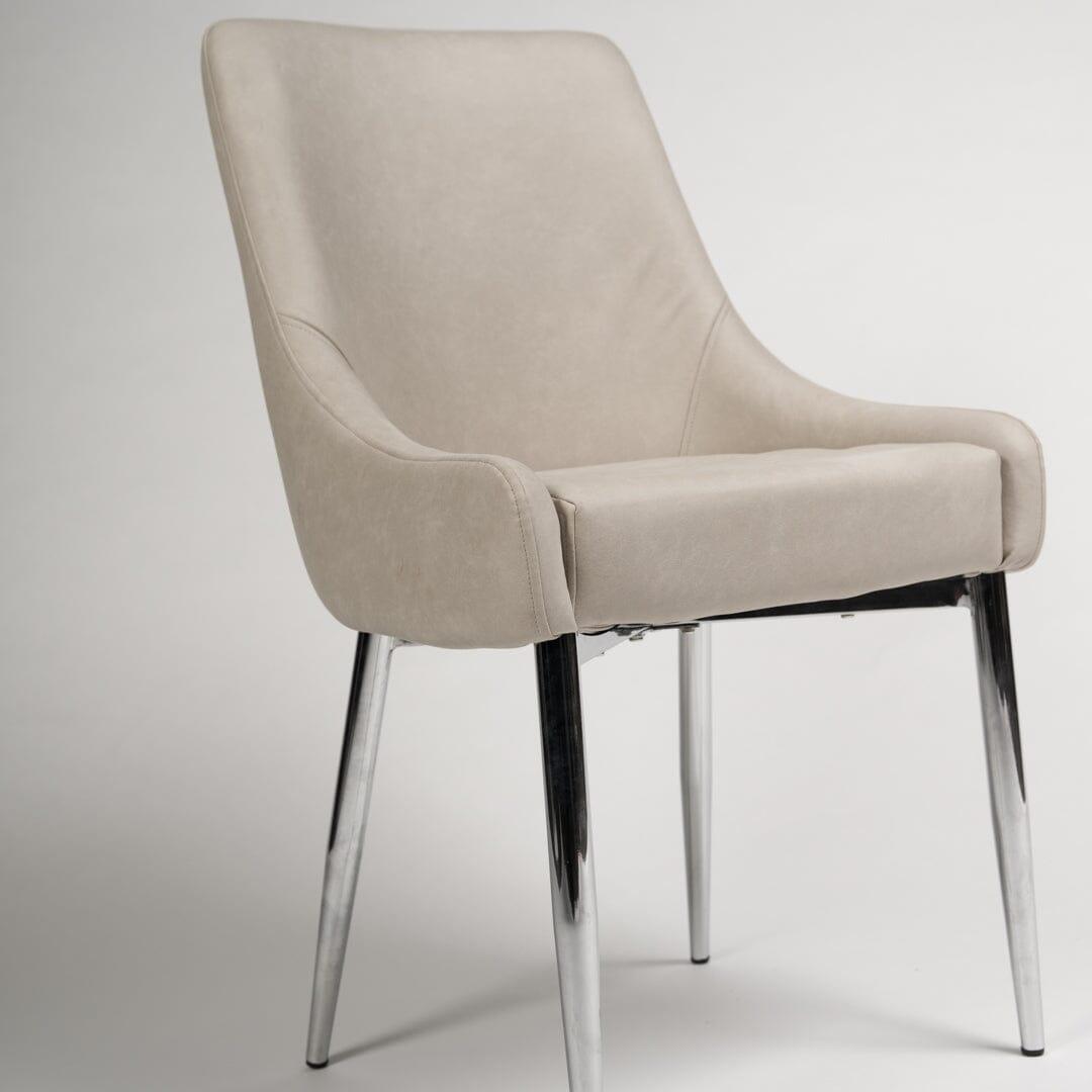 Outlet - Maeve Dining Chairs - Set of 2 - Stone & Chrome