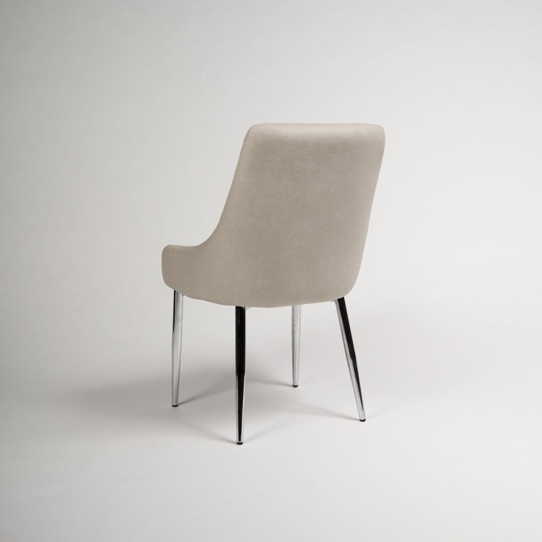 Outlet - Maeve Dining Chairs - Set of 2 - Stone & Chrome