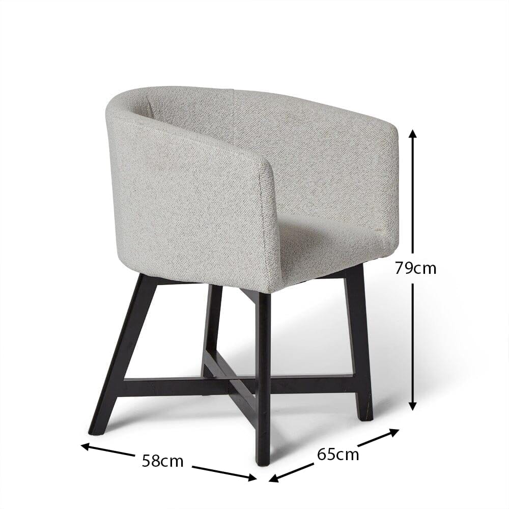 OUTLET - Magnus Dove Grey Dining Chairs - Set of 2 - Black Legs