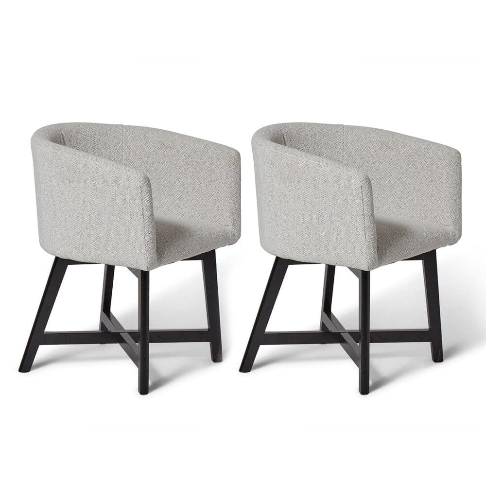 OUTLET - Magnus Dove Grey Dining Chairs - Set of 2 - Black Legs