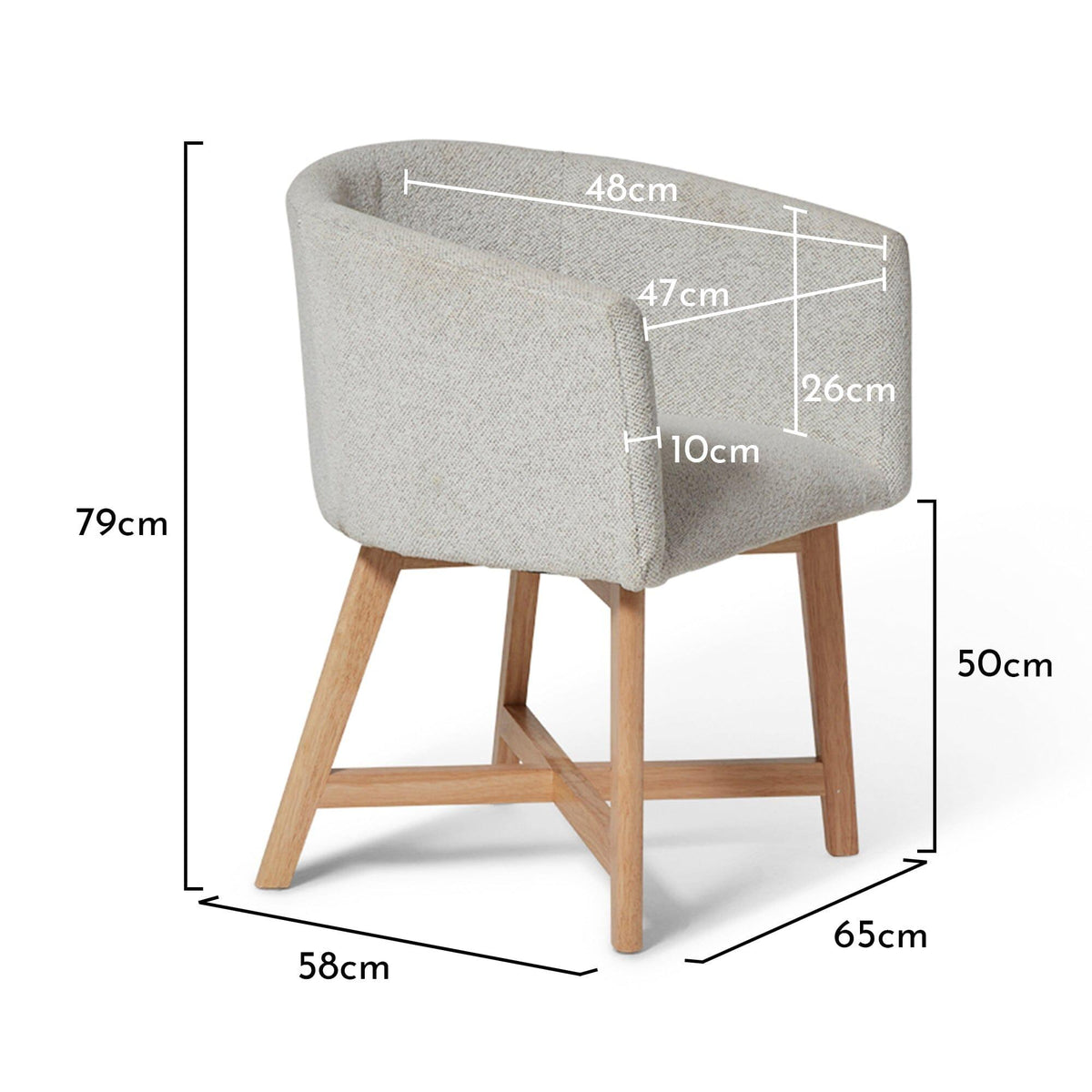 OUTLET - Magnus Dove Grey Dining Chairs - Set of 2 - Pale Oak Legs