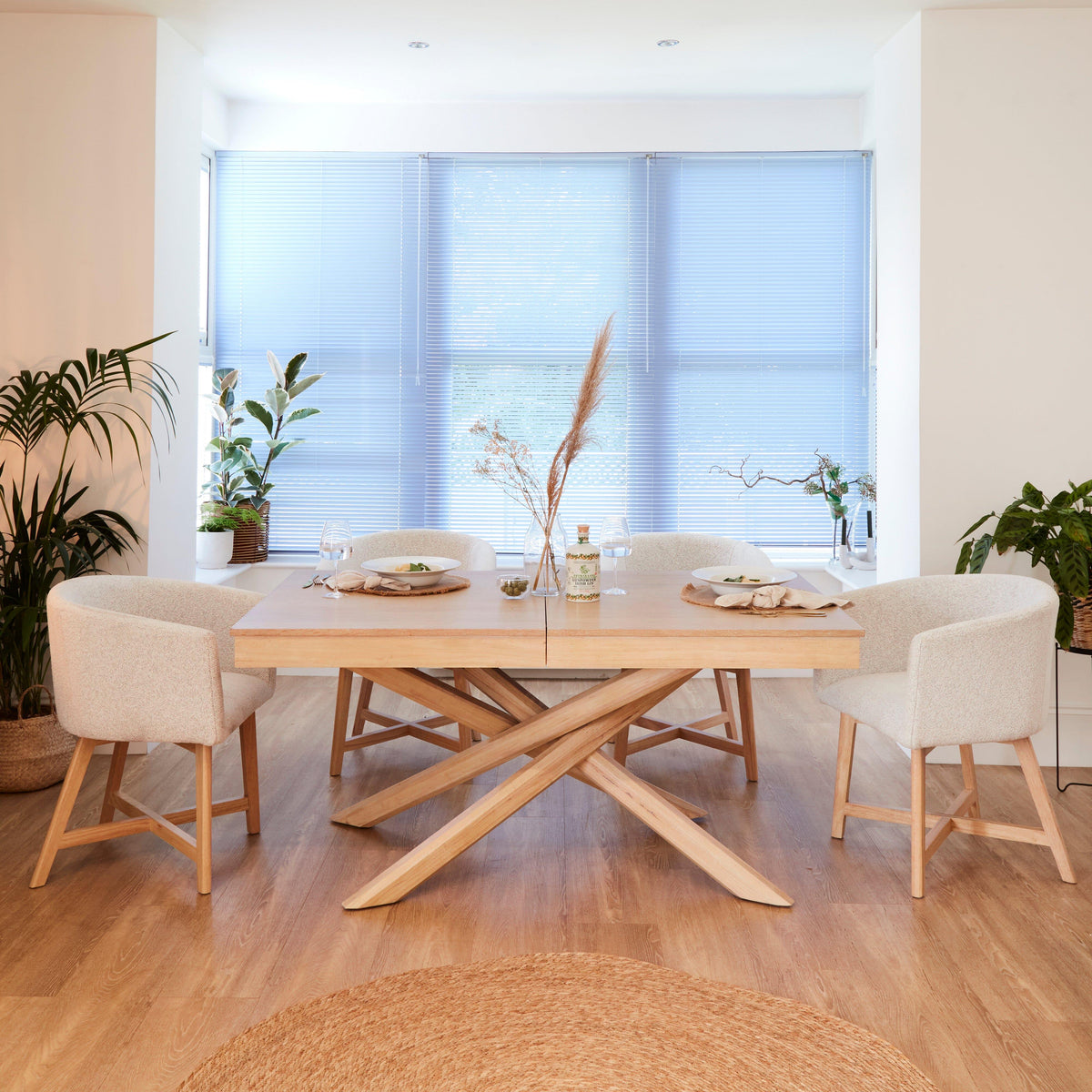 OUTLET - Magnus Dove Grey Dining Chairs - Set of 2 - Pale Oak Legs