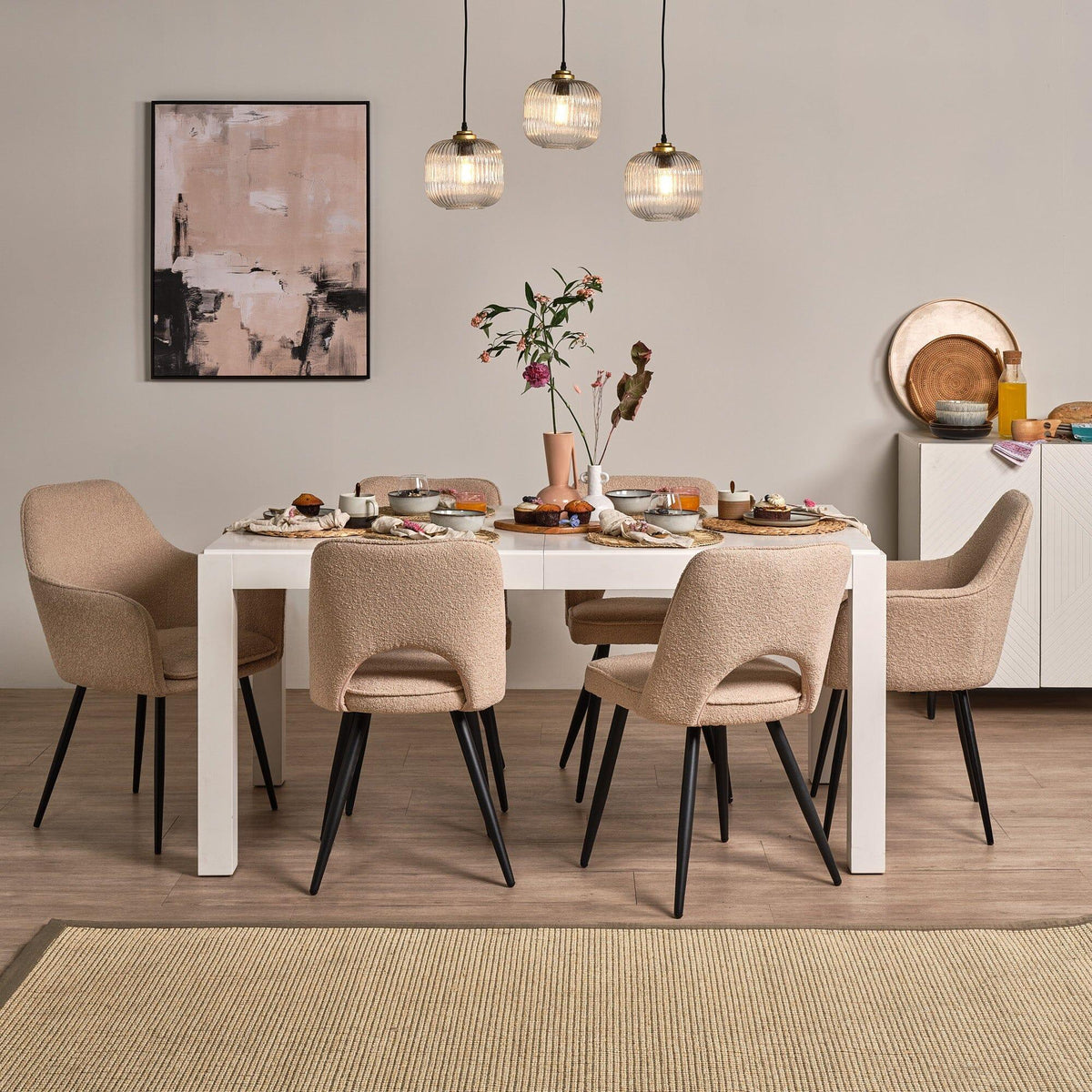 Outlet - Magnus White Wood Extendable Dining Table