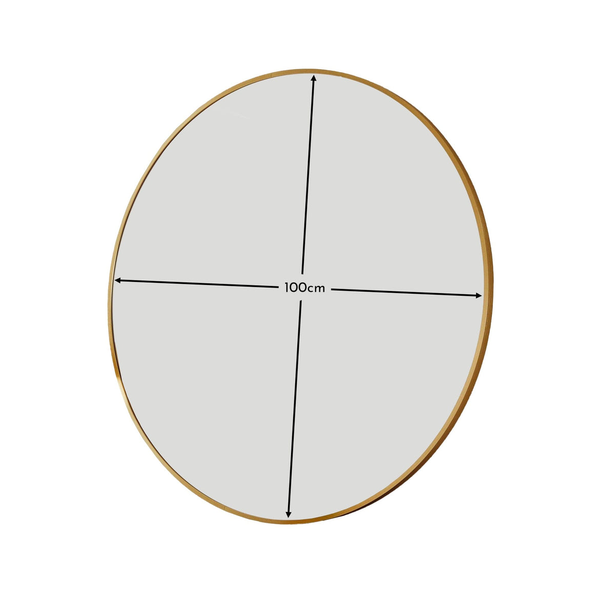 OUTLET - Marbury 100cm Metal Round Mirror - Gold