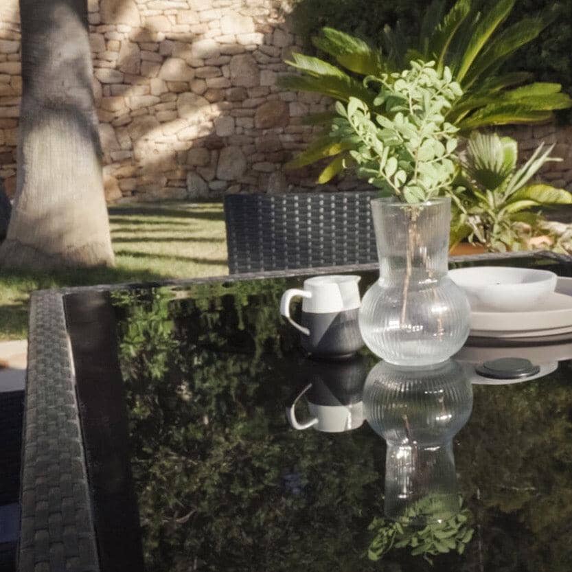 Marston 4 Seater Rattan Garden Dining Set - Black