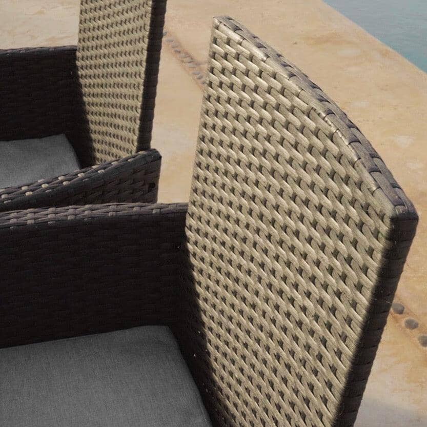 Marston 4 Seater Rattan Garden Dining Set - Black