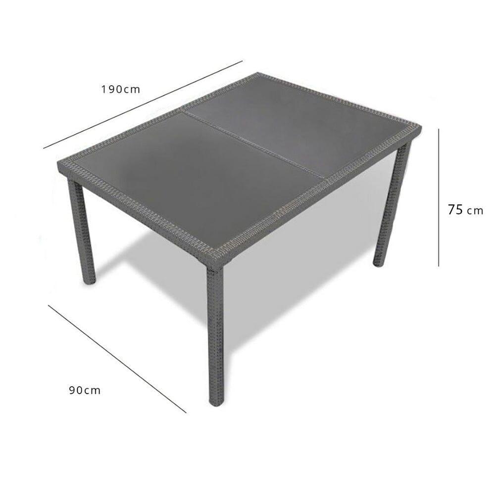Marston 8 Seater Garden Dining Table - Grey - Polywood Top