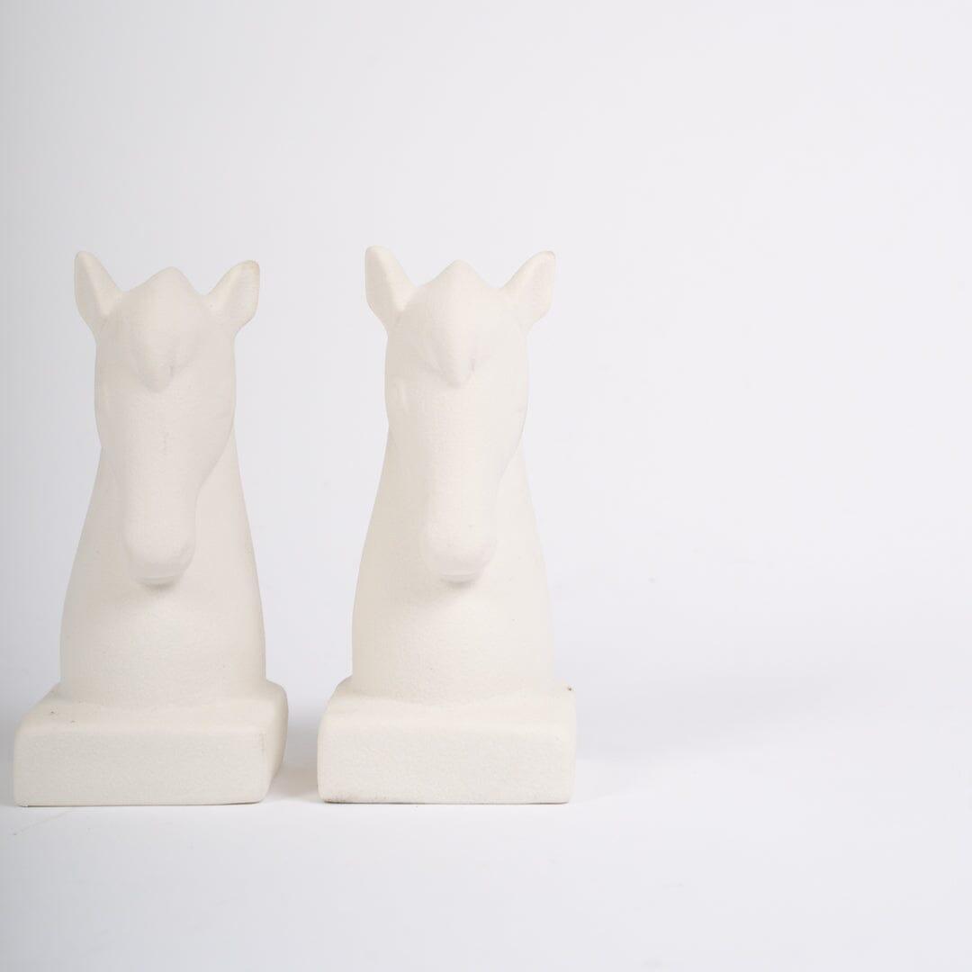 OUTLET - Medburn 17cm Ceramic Bookend - Set of 2 - White