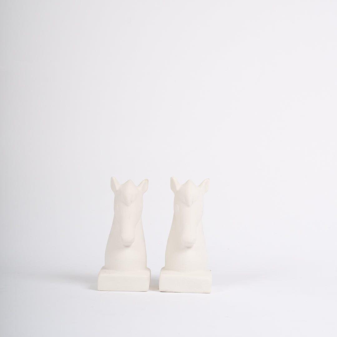 OUTLET - Medburn 17cm Ceramic Bookend - Set of 2 - White