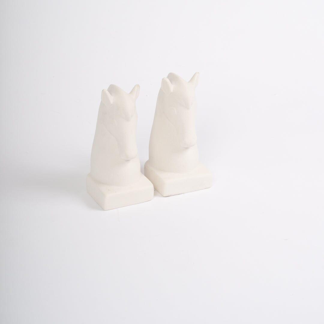 OUTLET - Medburn 17cm Ceramic Bookend - Set of 2 - White