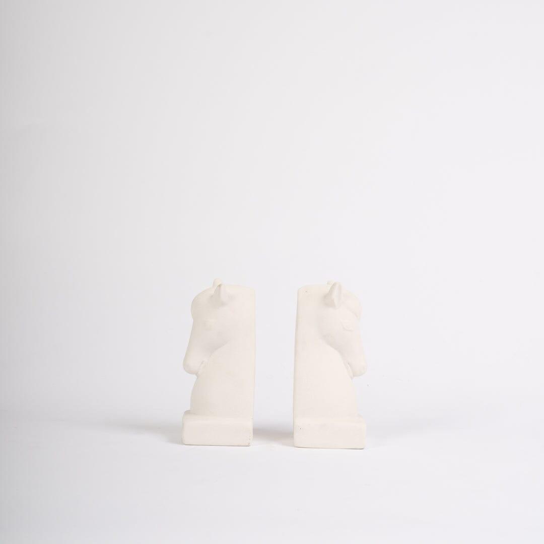 OUTLET - Medburn 17cm Ceramic Bookend - Set of 2 - White