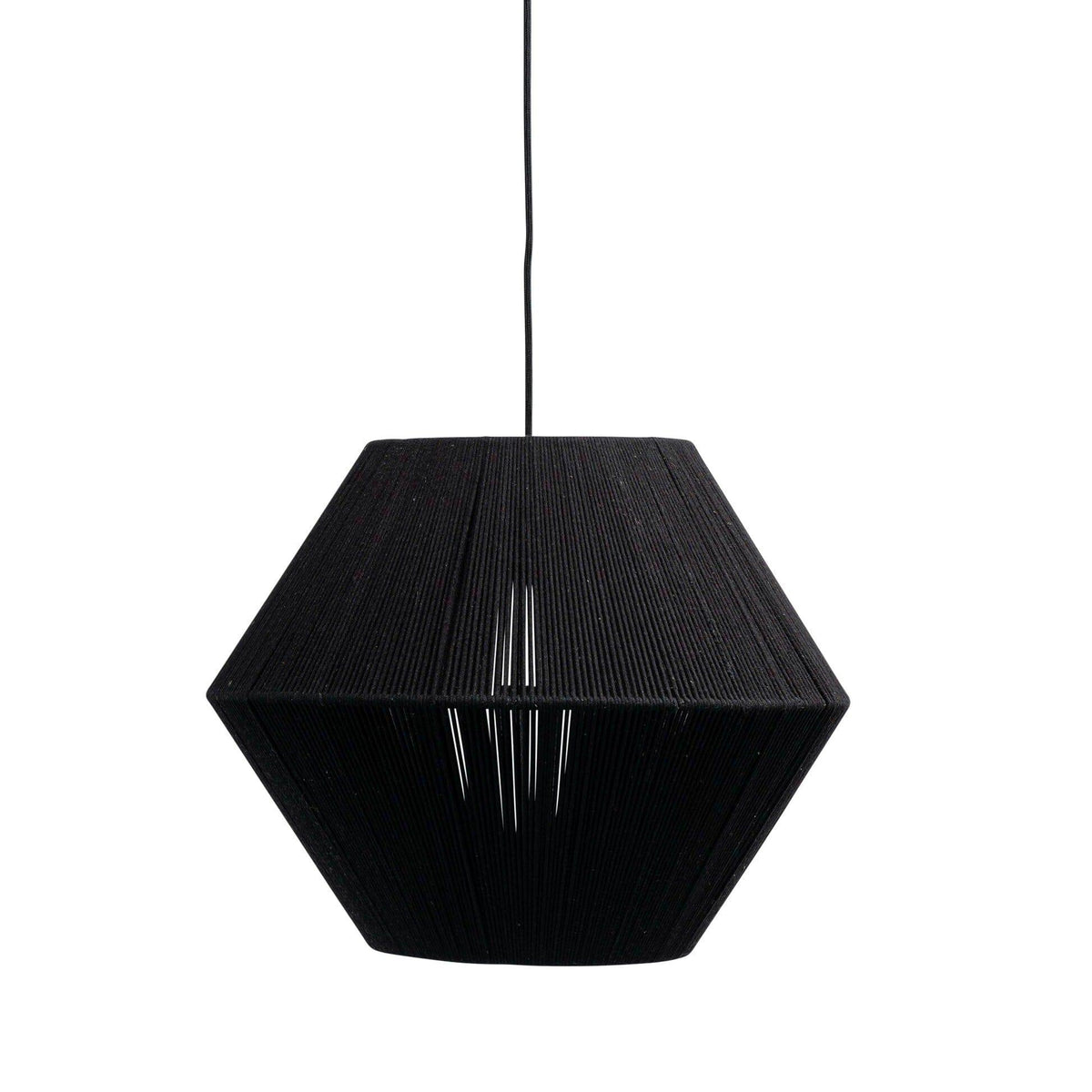 Neri Black Cotton String Pendant