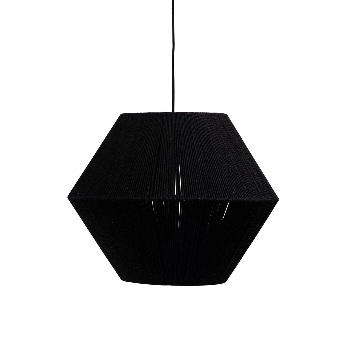 Neri Black Cotton String Pendant