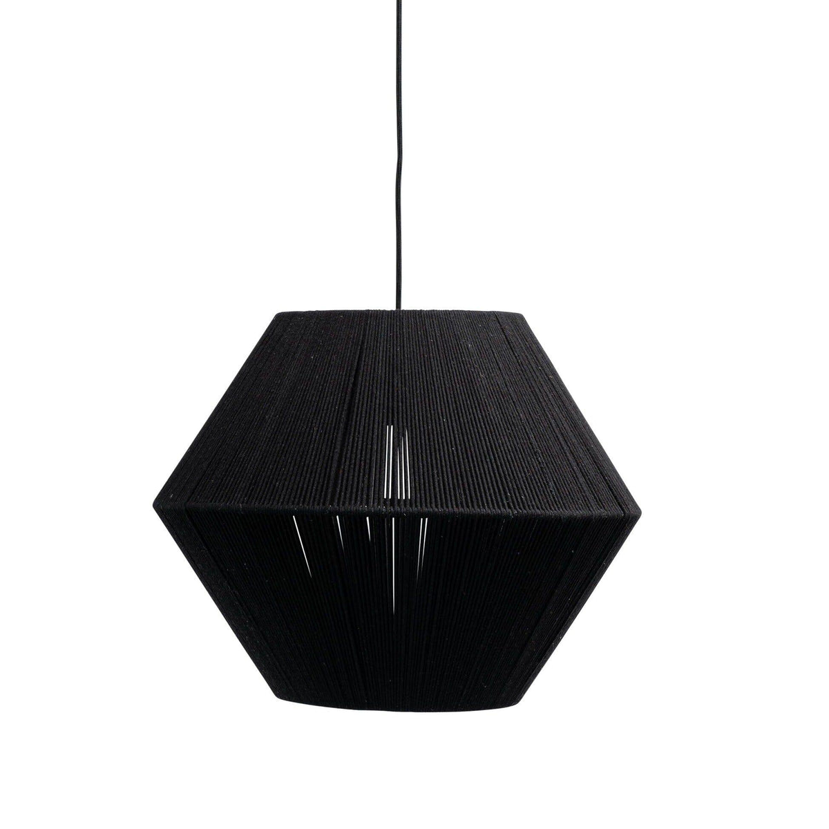 Neri Black Cotton String Pendant