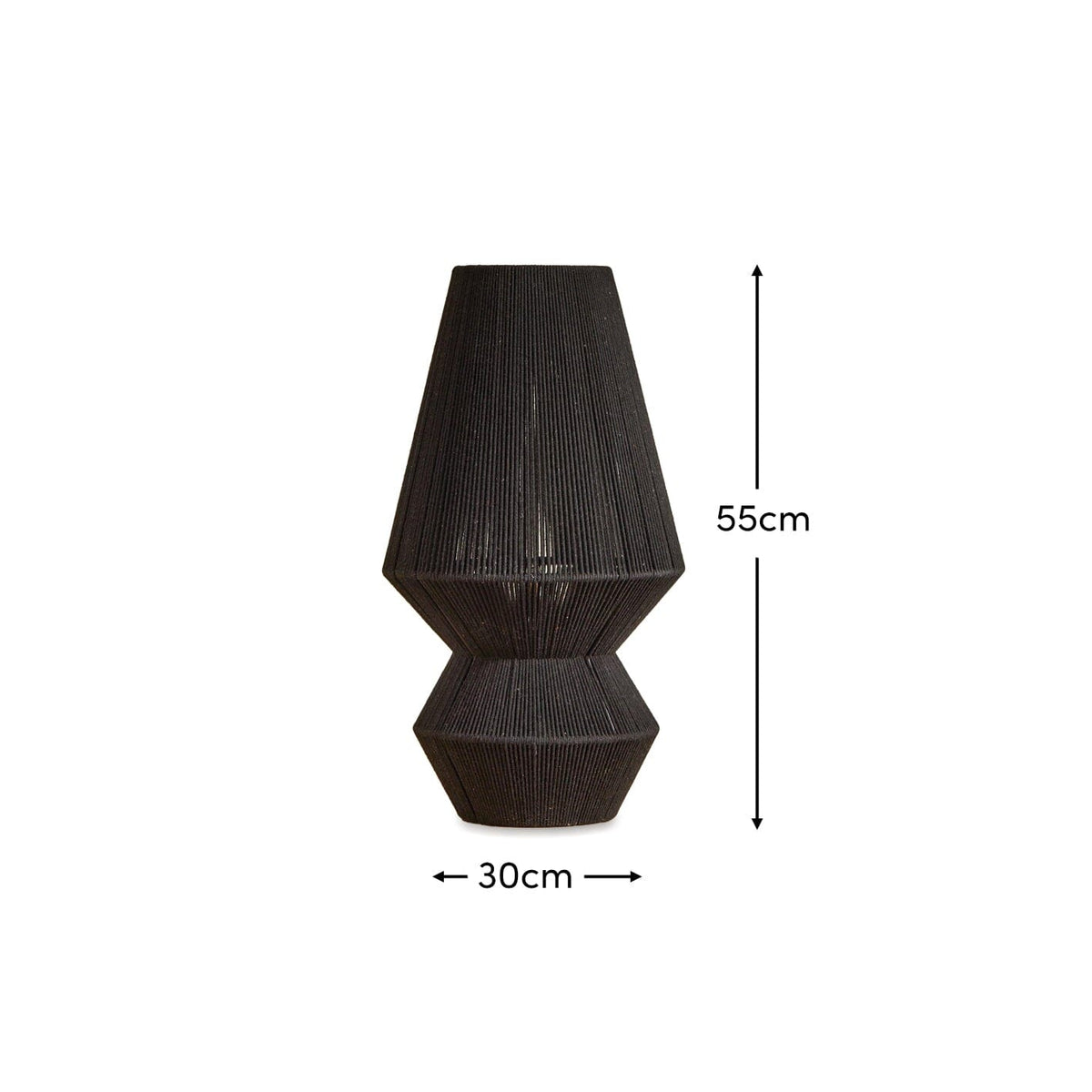 Neri Large Black Cotton String Table Lamp
