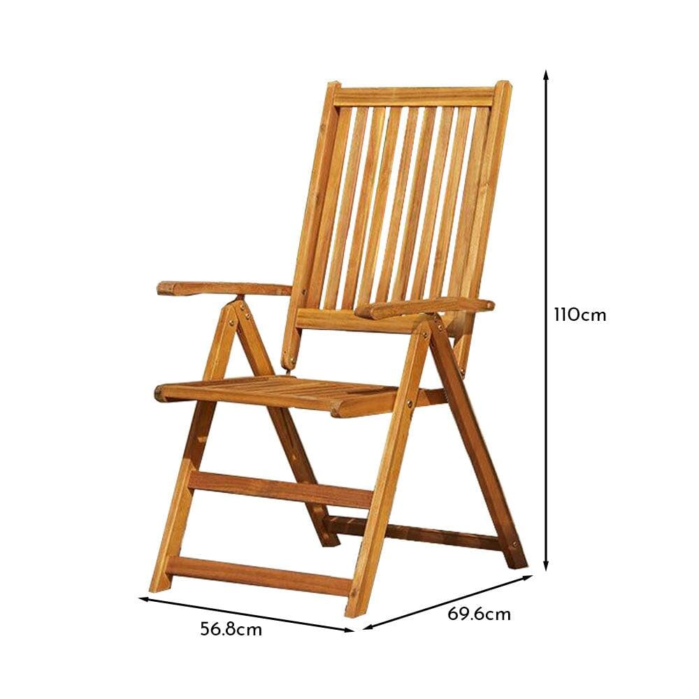 Outlet - Oakley Wooden Folding Garden Chairs - Set of 2