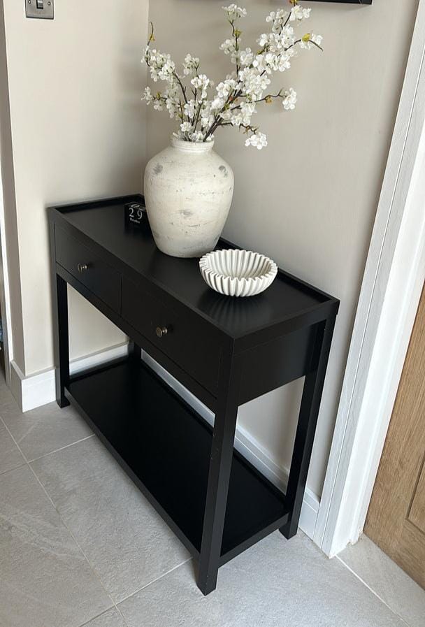 Charlie Black 2 Drawer Console Table