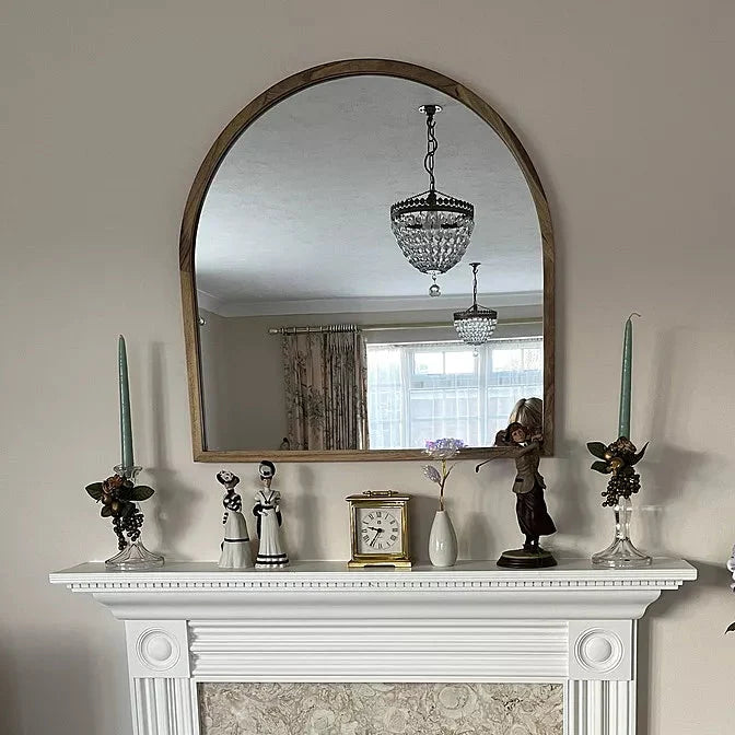 Ingham 70x70cm Wooden Arch Mirror - Natural