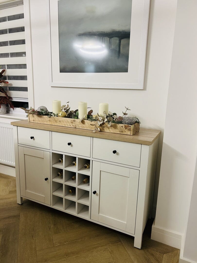 Bampton Sideboard with Wine Rack - Alabaster White