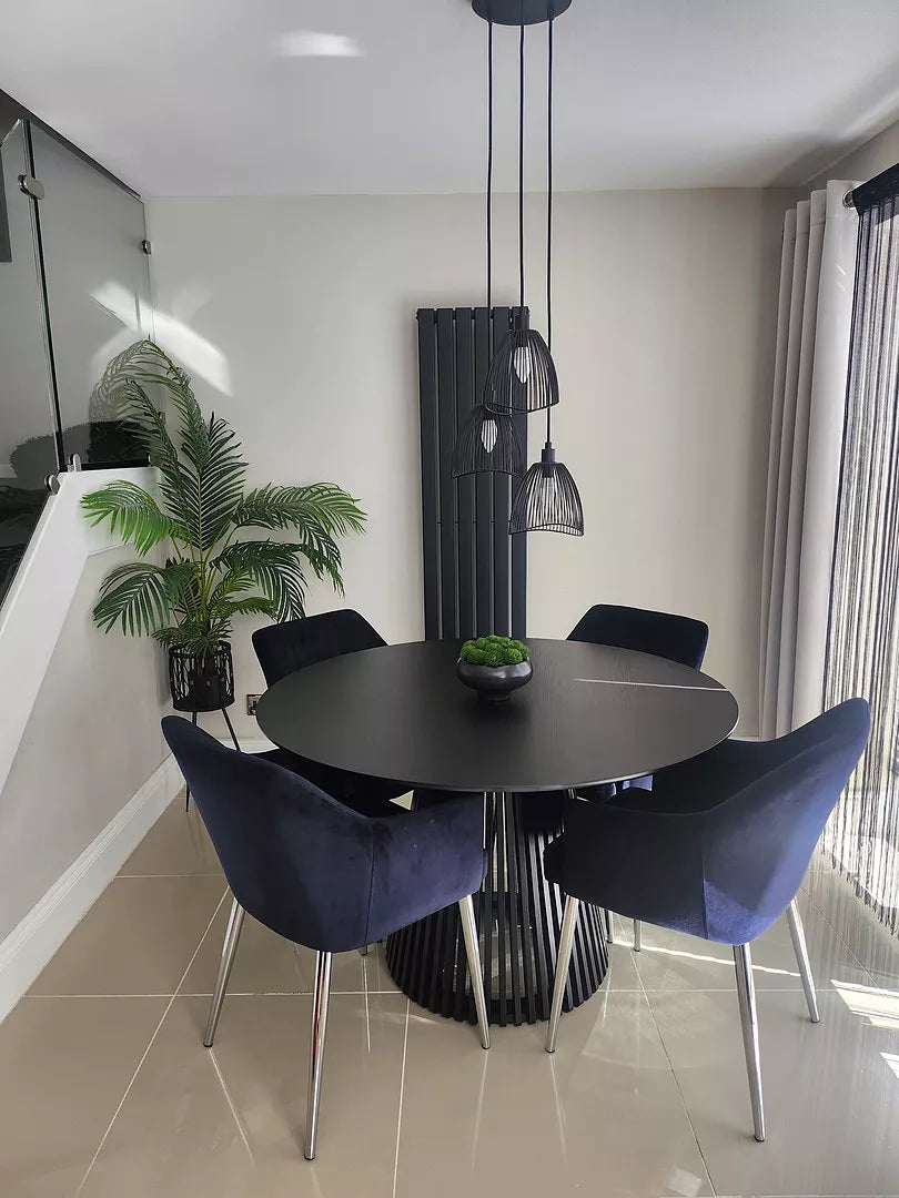 Willow Black Round Dining Table