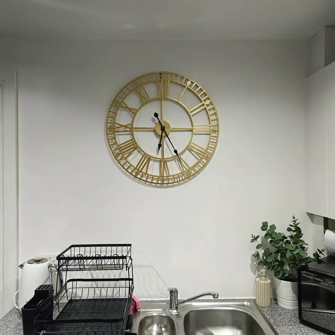 Riseley Skeleton Wall Clock - Gold