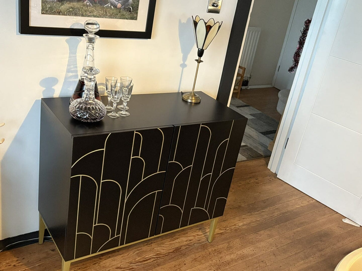 Gatsby 2 Door Small Sideboard - Noir Black