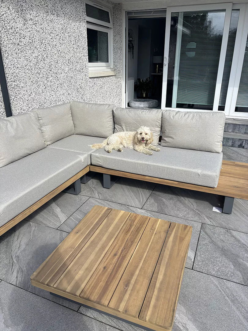 Shiva Garden Corner Sofa Set - Stone