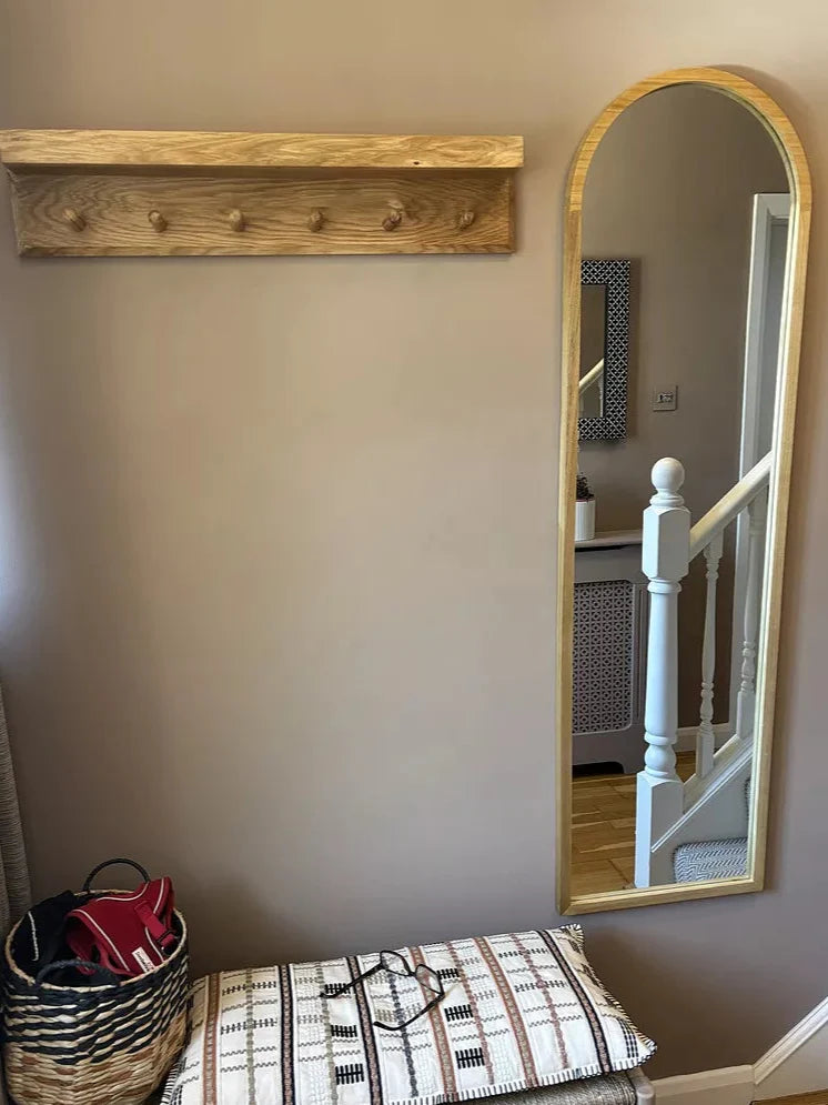 Ingham 140x40cm Wooden Arch Mirror - Natural