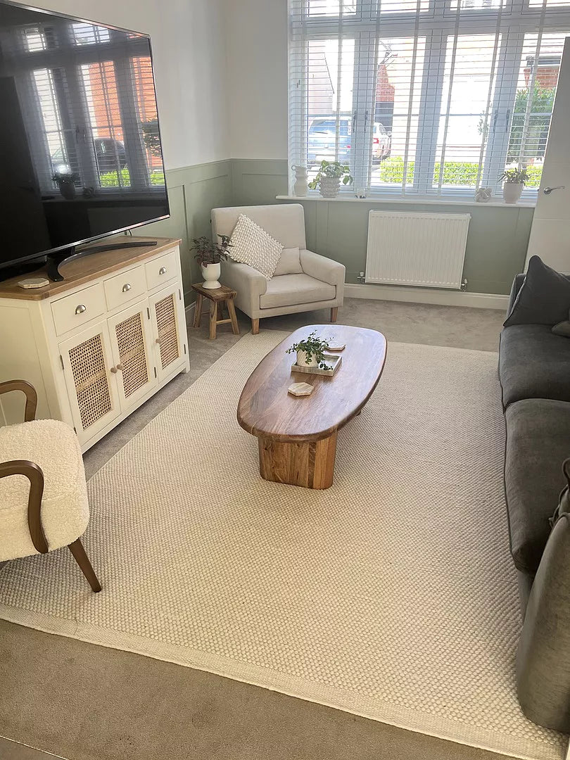 Atcham Clay/Natural Pebble Wool with Cotton Rug - 200 x 290cm