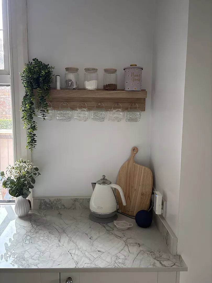 Willow Wooden Coat Rack with Shelf - Whitewash