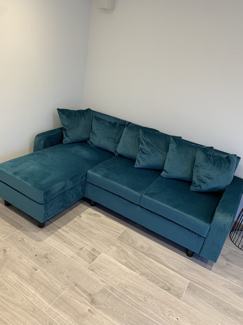 Tracy Corner Sofa - Lagoon Teal Velvet