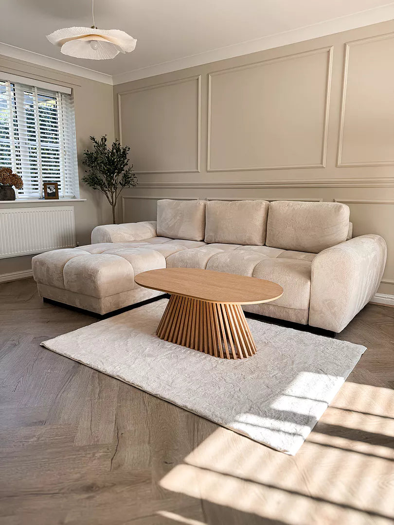 Willow Whitewash Oval Coffee Table