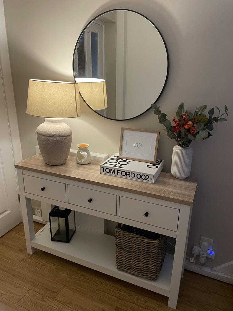 Outlet - Bampton White 3 Drawer Console Table