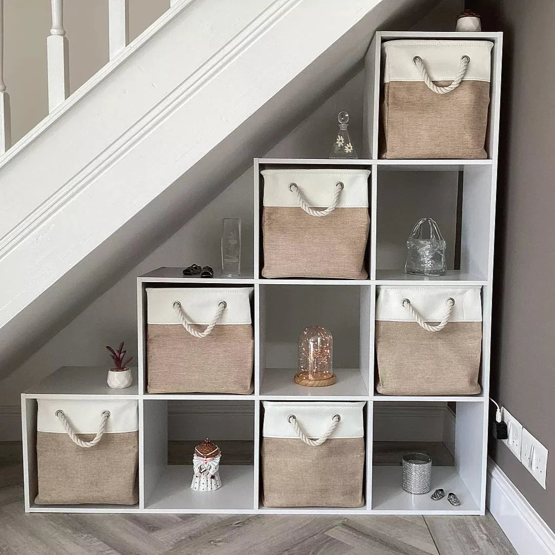 Cara 10 Cube Storage Unit - Chalk White Bookcase